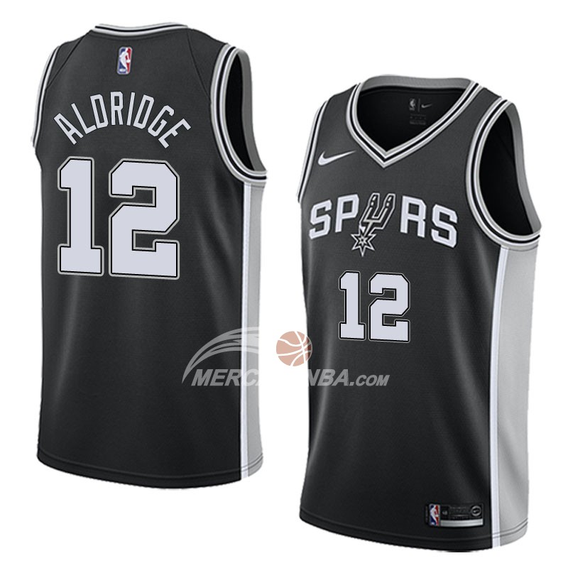 Maglia NBA Spurs Lamarcus Aldridge Icon 2017-18 Nero